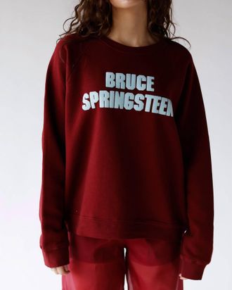 Daydreamer Bruce Springsteen Vintage Raglan Sweatshirt In Dark Cherry