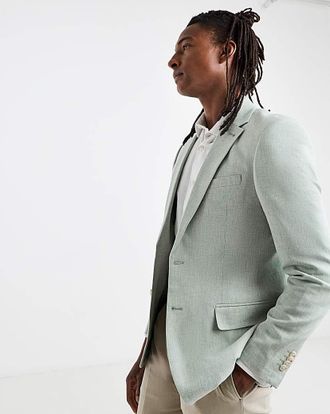 Jacamo Light Green Linen Blend Blazer
