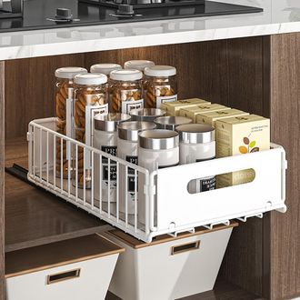 OEM Organizadores De Cajones De Cocina, Organizadores Deslizantes Para Cajones De Armarios De Cocina (blanco, 1 Pieza 37,5 Cm De Profundidad X 24,5 Cm De 