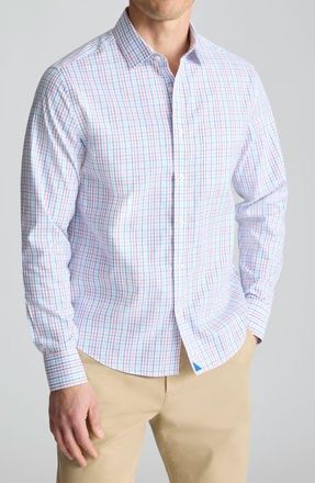 UNTUCKit Tattersall Check Wrinkle Free Cotton Button-Up Shirt in Pink Blue at Nordstrom, Size X-Large