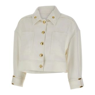 Elisabetta Franchi Light Jackets, female, White, Size: L Elisabetta Franchi Jackets White