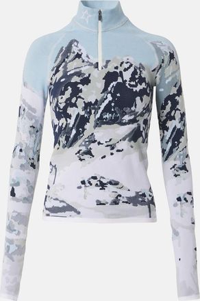Perfect Moment Jacquard half-zip ski top