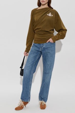 Vivienne Westwood Sweatshirt With Logo Patch, Womens, Brown