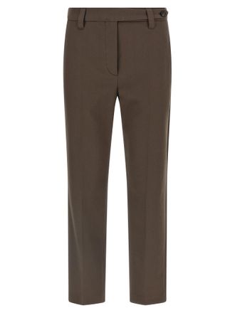 Brunello Cucinelli Brown Cotton Casual Womens Pants