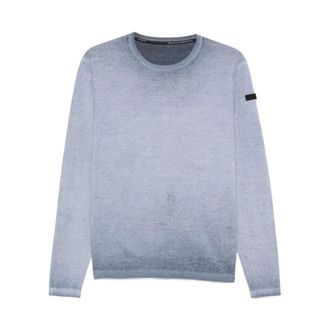 Roberto Ricci Design Round-neck Knitwear, male, Gray, Size: L Washed Crewneck Sweater