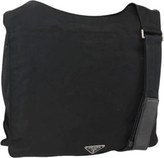Prada Pre-owned Cross Body Bags, female, Black, Size: ONE SIZE Pre-owned Vintage Nylon Shoulder Bag