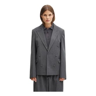J.W.Anderson Dubbelrijige Maatkostuum Blazer - Dames - Jassen - Grijs - Maat: M Wol
