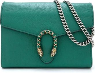 Gucci Pre-owned Shoulder Bags, female, Green, Size: ONE SIZE Pre-owned Leather crossbody-bags