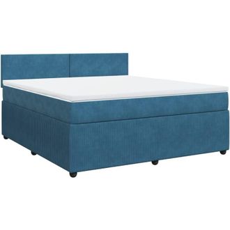 vidaXL Cama Box Spring Con Colch&oacute;n Terciopelo Azul 180x200 Cm Vidaxl