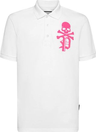 Philipp Plein Slim Fit Polo Shirt Skull&Bones - Heren - Polos - Wit - XS - Katoen - Tops