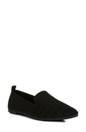London Rag Akili Textured Knit Pointed Toe Flat in Black at Nordstrom Rack, Size 8
