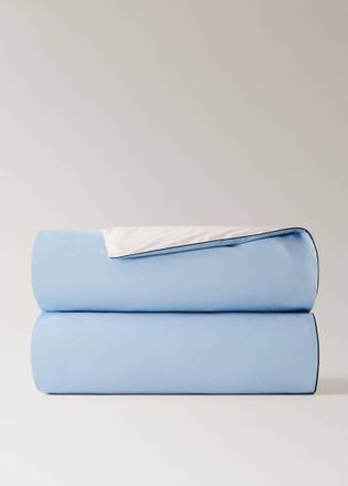 Mango Copripiumino bimbo/a percalle di cotone double face bordo contrasto letto 90 cm celeste - Home - Letto 90 cm - MANGO HOME