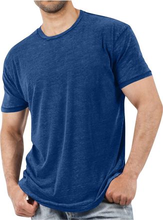 Generic Mens T-Shirts Sale Clearance Fashion Casual Basic Round Neck Short Sleeve Pullover Blouse Workout Fitness Muscle Tops Athletic Gym Running Going Out C