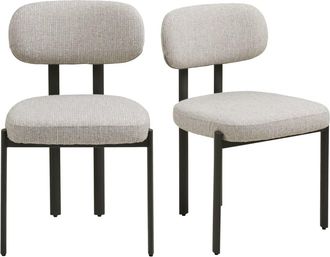 Moloo Silla de tela de chenilla gris claro (x2)