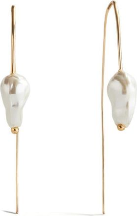BaubleBar Teagan Faux Pearl Threader Earrings at Nordstrom