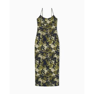 A|X Armani Exchange Lange Stretch Mesh Jurk - Dames - Casual kleedjes - Veelkleurig - M - Kleedjes