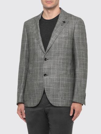Lardini Houndstooth Blazer in Virgin Wool, Silk and Cashmere