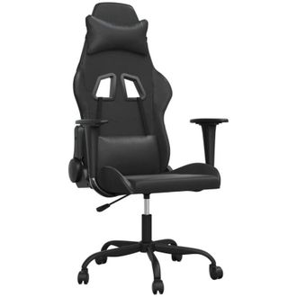 vidaXL Silla Gaming Con Masaje Cuero Sint&eacute;tico Negro Vidaxl