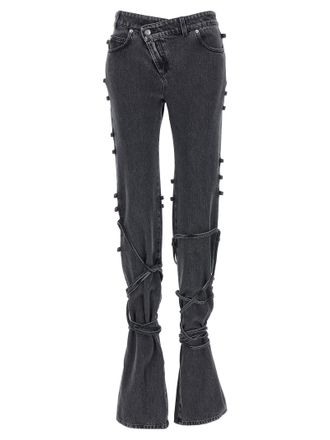Alexander McQueen Womens Jeans Asymmetric Closure