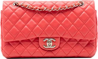 Chanel Pre-owned Womens Medium Classic Lambskin Double Flap - Light Pink Leather - One Size