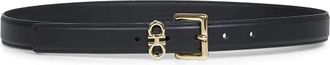 Ferragamo Double Gancini Riem - Dames - Riemen - Zwart - 80 CM - Leer - Accessoires