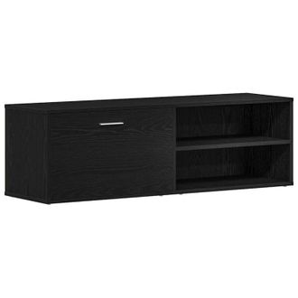 vidaXL TV Cabinet Black Oak 120x34x37 cm Engineered Wood vidaXL
