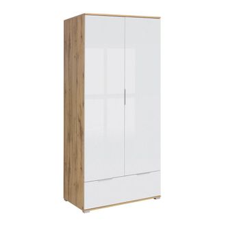 Petits Meubles Armario 2 puertas 1 caj&oacute;n tableros de aglomerado laminados blanco