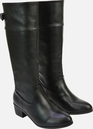 XY London Womens XY London Womens/Ladies Caiden Knee-High Low Block Heel Western Boots - Black - Size: 7