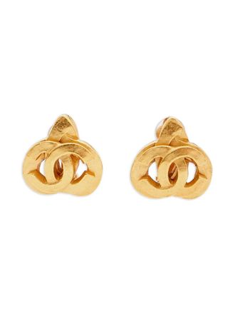Chanel CC logo clip-on earrings - Gold