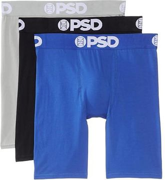PSD La Blue Solid Cotton 3-Pack Mens Underwear : 2XL, Cotton/Microfiber/Spandex