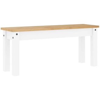 vidaXL Banco De Comedor Panama Madera Maciza Pino Blanco 105x30x45 Cm Vidaxl