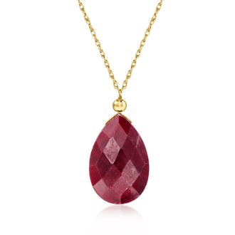 Ross-Simons Ruby Necklace in 10kt Yellow Gold