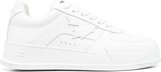 Dsquared2 logo-print lace-up sneakers - men - Calf Leather/Calf Leather/Rubber/Fabric - 46 - White