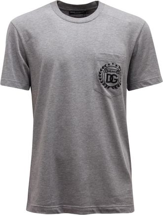 Dolce & Gabbana Italiaans Stijl Gebreide Top - Heren - T-shirts - Grijs - M - Katoen - Tops