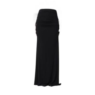 Elisabetta Franchi Lange jersey rok met drap&eacute; - Dames - Rokken - Zwart - Maat: XS Jersey