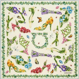 Ferragamo Eden Shoes-print Scarf