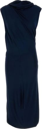 Magda Butrym Abito midi drappeggiato con cappuccio - Blu