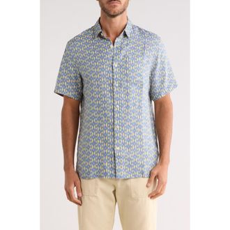 Scotch & Soda Linen Jacquard Button-Up Shirt in Cactus Stripe Infinity at Nordstrom Rack, Size Xx-Large