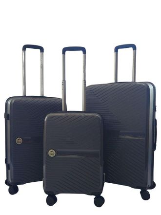 Infinity Leather Unisex Hard Shell Travel Luggage Suitcases - Grey - Size Medium