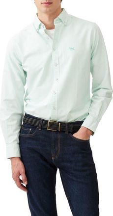 Rodd & Gunn South Island Stripe Button-Up Shirt in Spearmint at Nordstrom, Size Xxx-Large