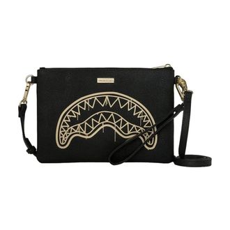 Sprayground Cross Body Bags, male, Black, Size: ONE SIZE That Gold Drap Crossover Clutch