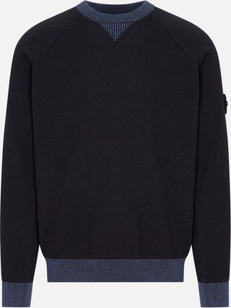 Stone Island Mens S01D3 COMPASS SWEATER - Navy - Size: 40