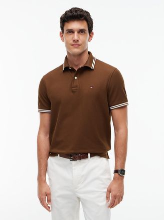 Tommy Hilfiger Mens Regular Fit Tipped Wicking Polo - Legacy Brown - XXXL