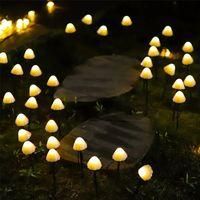 OEM Juego De 12 Guirnaldas De Luces Led Solares Con Forma De Hongo Para Iluminaci&oacute;n Exterior, L&aacute;mparas De Pie Para Caminos Y Jardines, Luces Led Blancas C