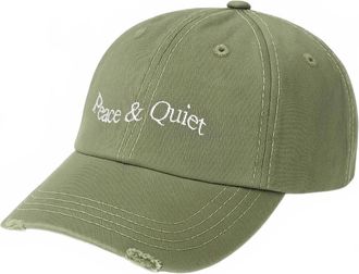 Museum of Peace and Quiet Mens Wordmark Contrast Stitch Hat In Sage