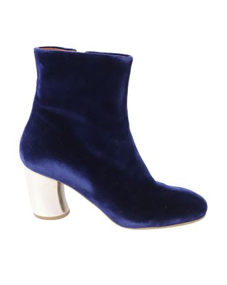 Proenza Schouler Pre-owned Womens Silver Heel Ankle Boots in Blue Velvet - Size UK 7