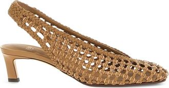 Fendi 46mm woven slingback pumps - Brown