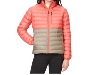 Marmot Highlander Down Hoody In Grapefruit/vetiver