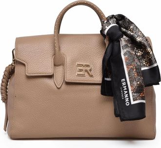 Ermanno Scervino Violet Structured Handbag With Magnetic Snap Closure And Detachable Strap