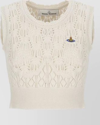 Vivienne Westwood lace cropped cotton knit vest top